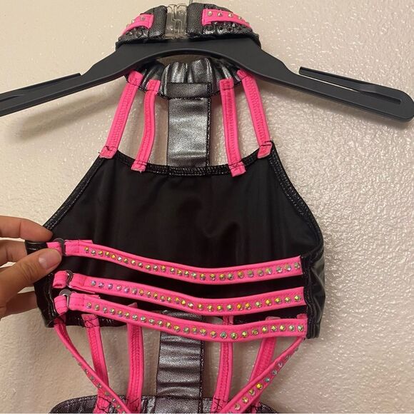 Glamour mature faux leather goth grunge studed Dance costume solo Dirty Diana SA - Picture 7 of 15